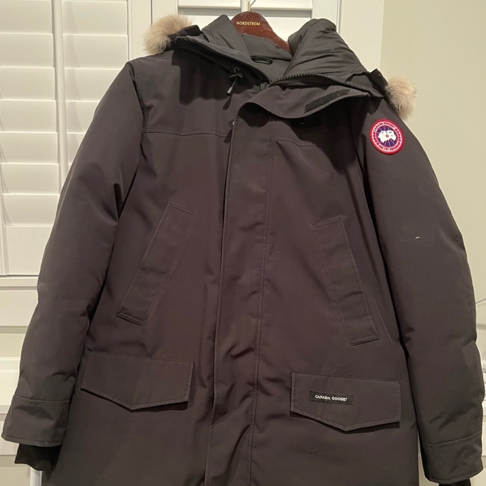 Canada Goose Langford Parka Men's Jacket with Fur Hood, XL - Black
